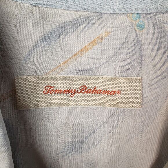 Tommy Bahama 100% Silk Hawaiian Button Up Shirt Mens Size XL Yellow Floral 52x31 - Picture 5 of 11